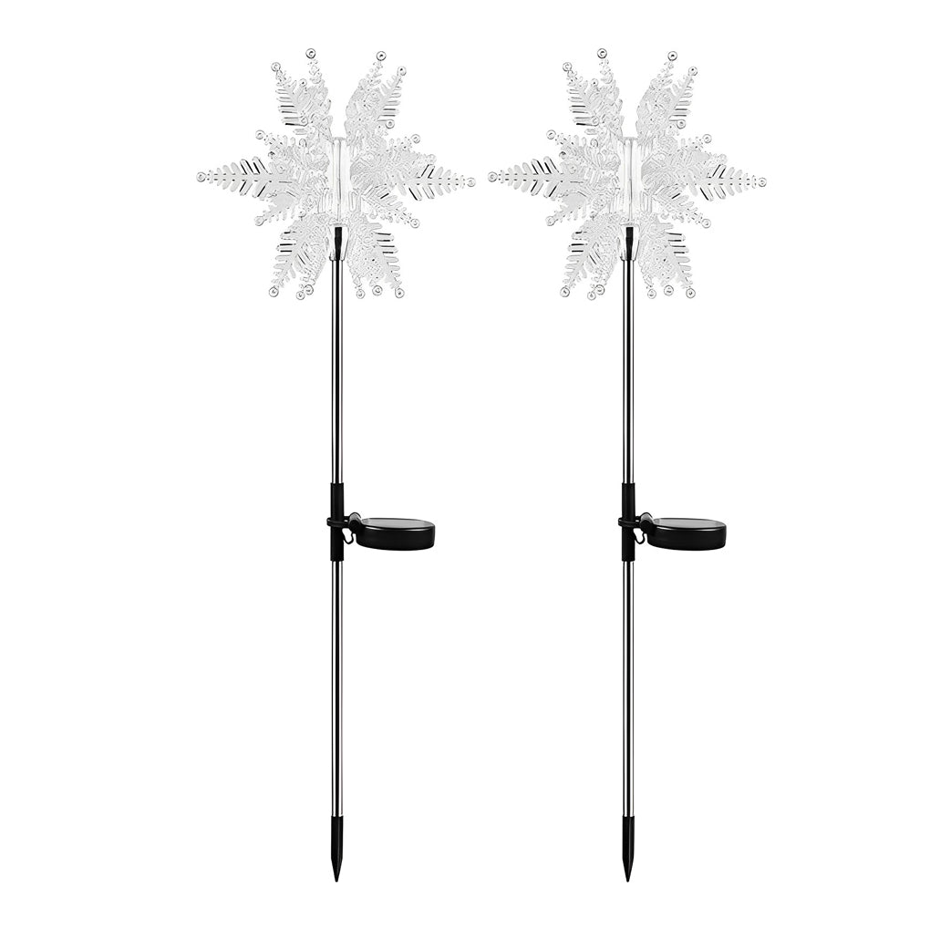 Solar Snowflake Lawn Lights Set - Acrylic Outdoor Garden Decor