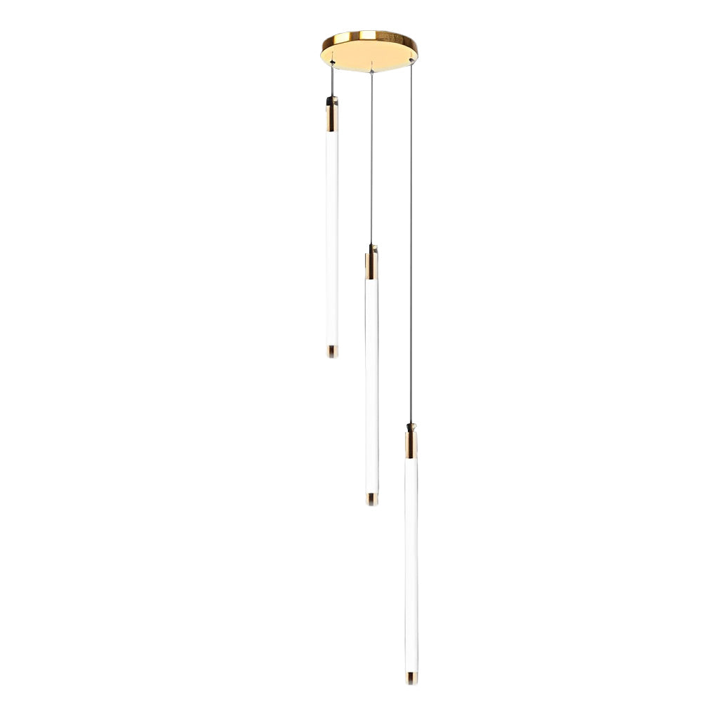 Spiral LED Staircase Chandelier Modern Long Tube Acrylic Light