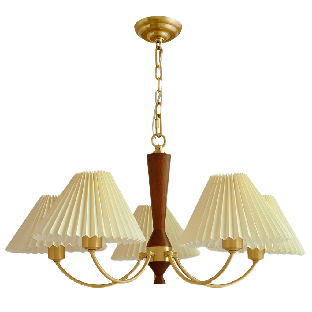 Nordic Pleated Pendant Chandelier 3-Light Warm LED Modern Dining