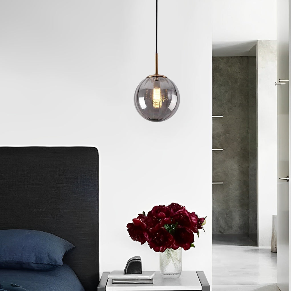 Electroplated Glass Ball Pendant Light Modern LED Hanging Lamp