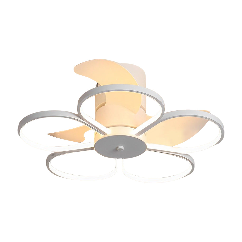 Floral Bladeless Ceiling Fan Light with Dimmable LED
