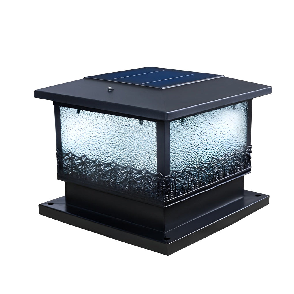 Modern Solar LED Fence Post Light - Waterproof Metal Outdoor Lighting