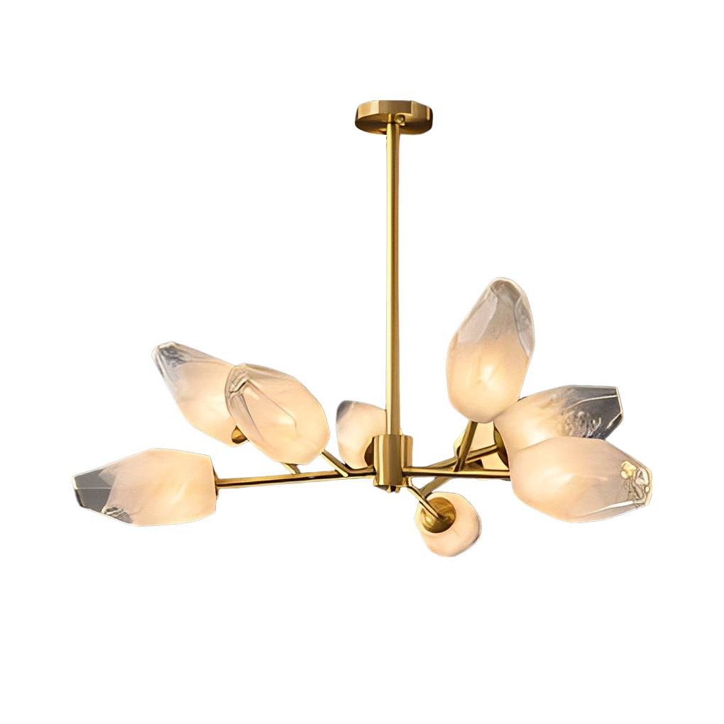Modern Molecular Glass Chandelier Gold Electroplated LED Sputnik