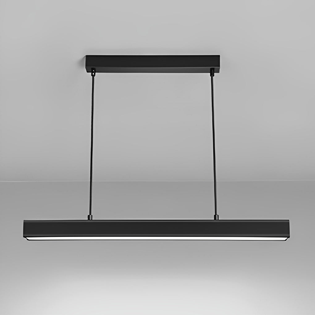 30" Rectangular Black Pendant Light with LED Aluminum PMMA Shade