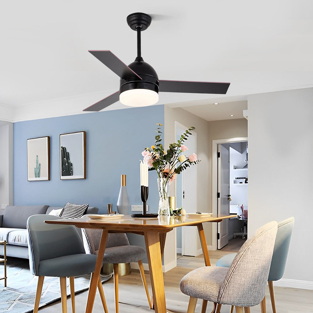 Nordic LED Ceiling Fan with Light - Electroplated Metal & Acrylic