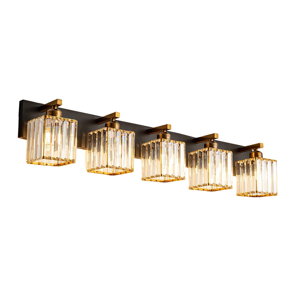 Crystal Square Wall Sconce - Modern Electroplated Metal Fixture