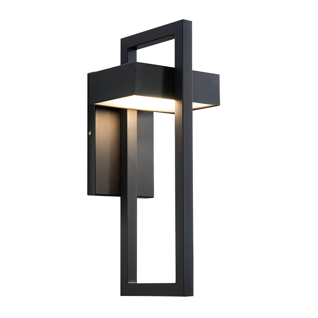 Rectangular Modern LED Outdoor Wall Lamp - Waterproof Black