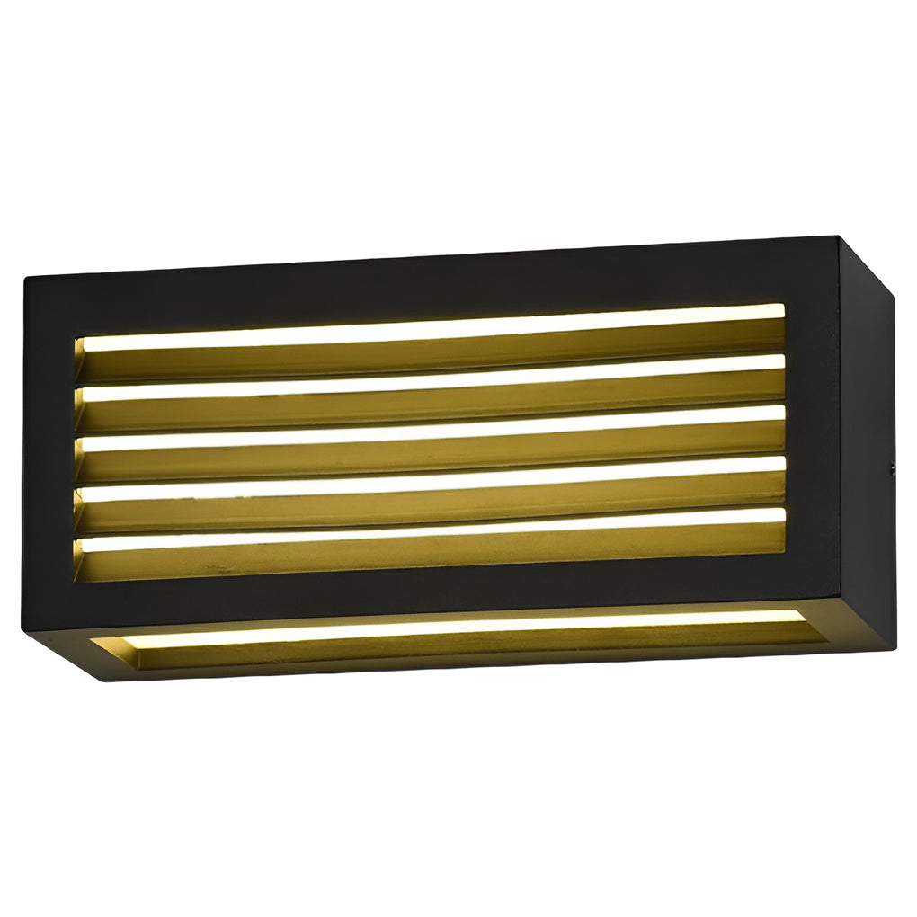 Rectangular Waterproof LED Outdoor Wall Sconce - Black Aluminum