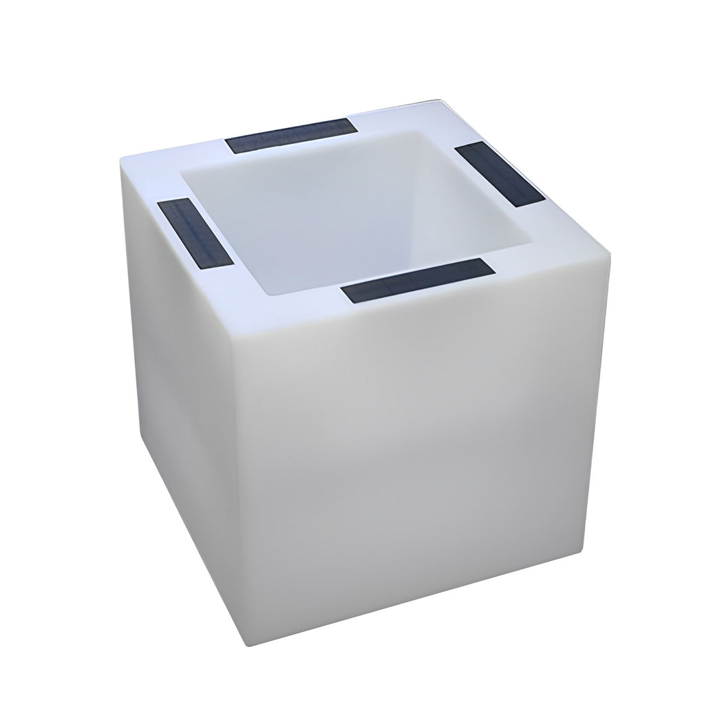 Square Solar LED Illuminated Planter - Waterproof Outdoor