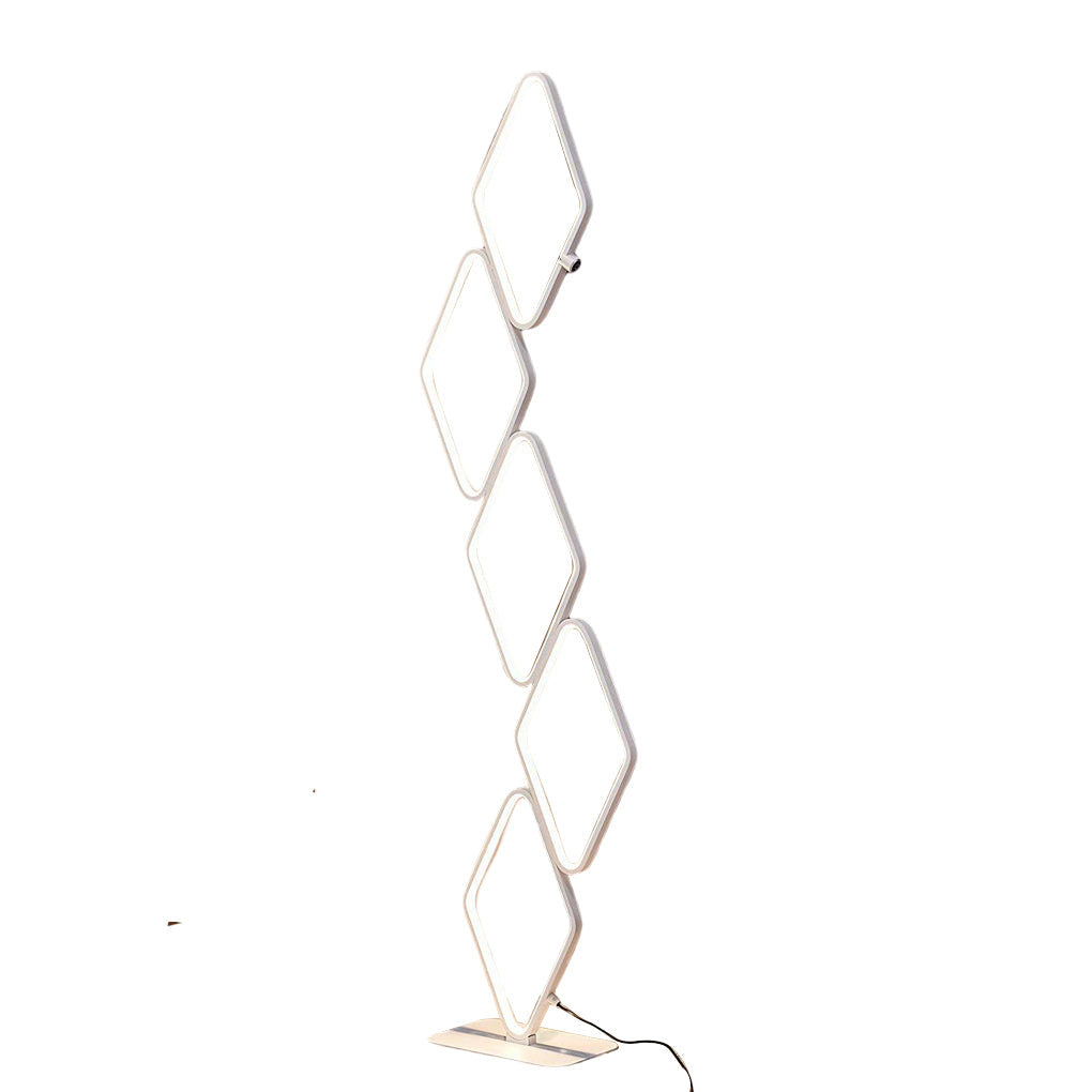 Modern 5-Tier Stacked Square LED Floor Lamp - Aluminum & Iron