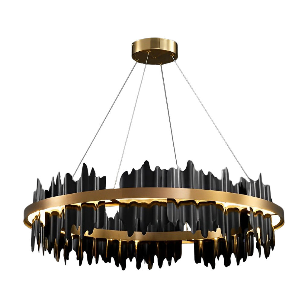 Modern Circular LED Chandelier with Stepless Dimming & Remote