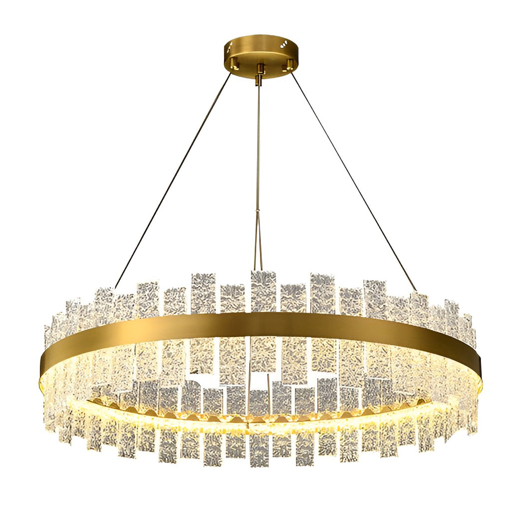 Modern Crystal Glass Chandelier with Dimmable LED Light