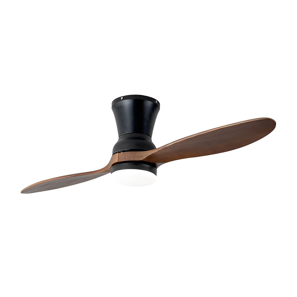 Modern Wood Ceiling Fan with Dimmable LED Light & Remote - 56 Inch