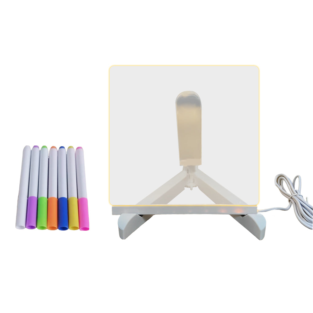 LED Acrylic Writable Message Board Table Lamp with Tripod Stand