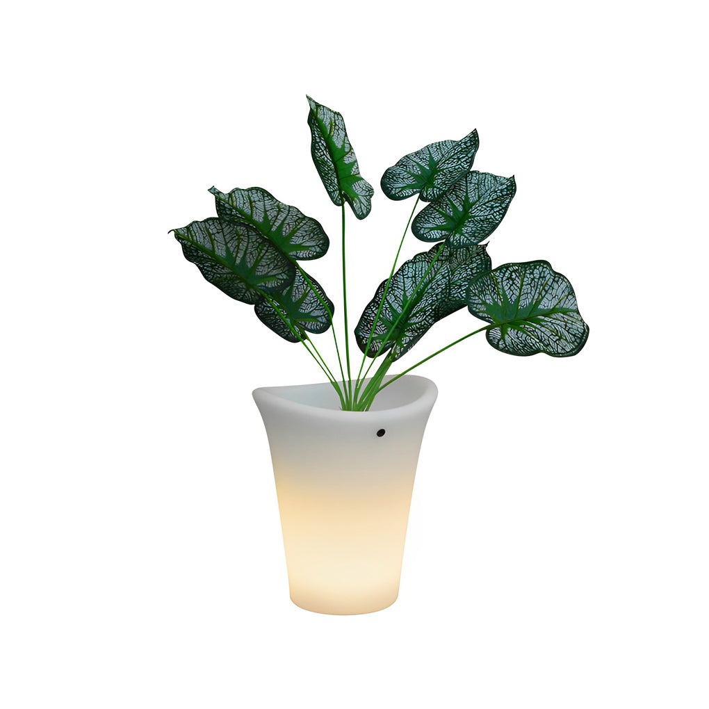 LED Illuminated Planter Modern Outdoor Solar Flowerpot Light