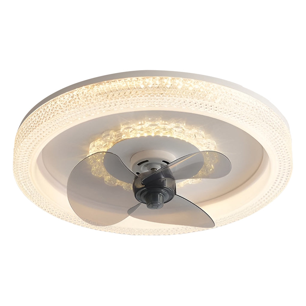 Modern LED Ceiling Fan Light with Dimmable Remote & 360° Rotation