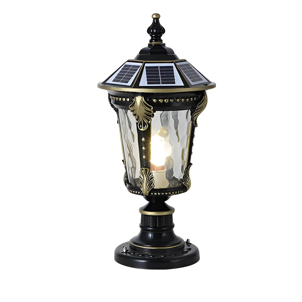 Modern Retro Solar Fence Post Light - Dual Power Aluminum Glass