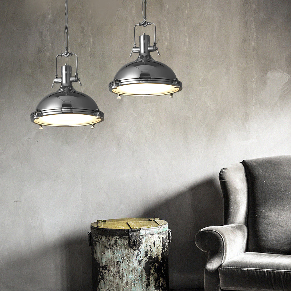 Industrial Lantern Metal Pendant Light with Adjustable Chain