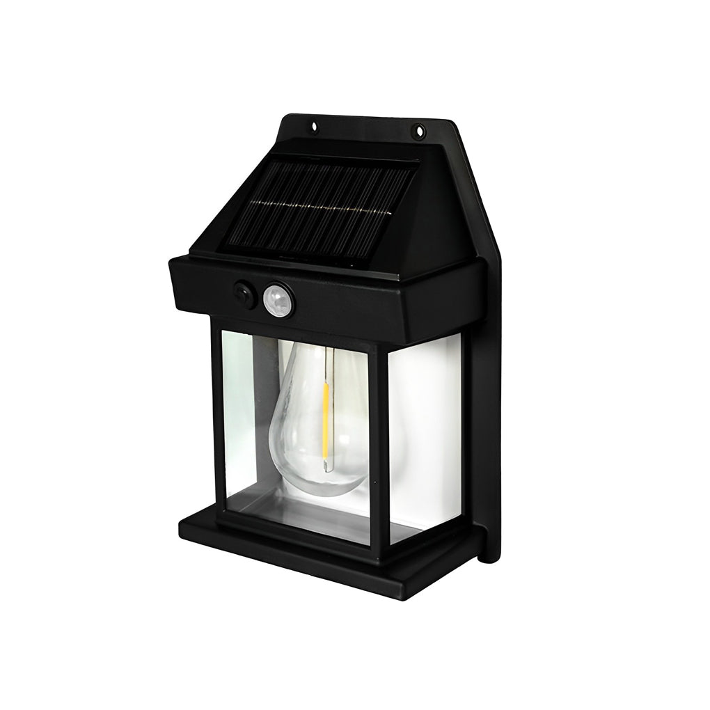 Solar Motion Sensor Wall Lantern with Tungsten Bulb