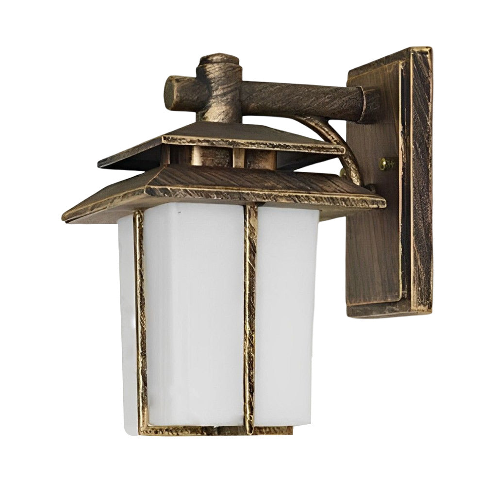 Waterproof Die-Cast Aluminum Outdoor Wall Sconce with Glass Shade
