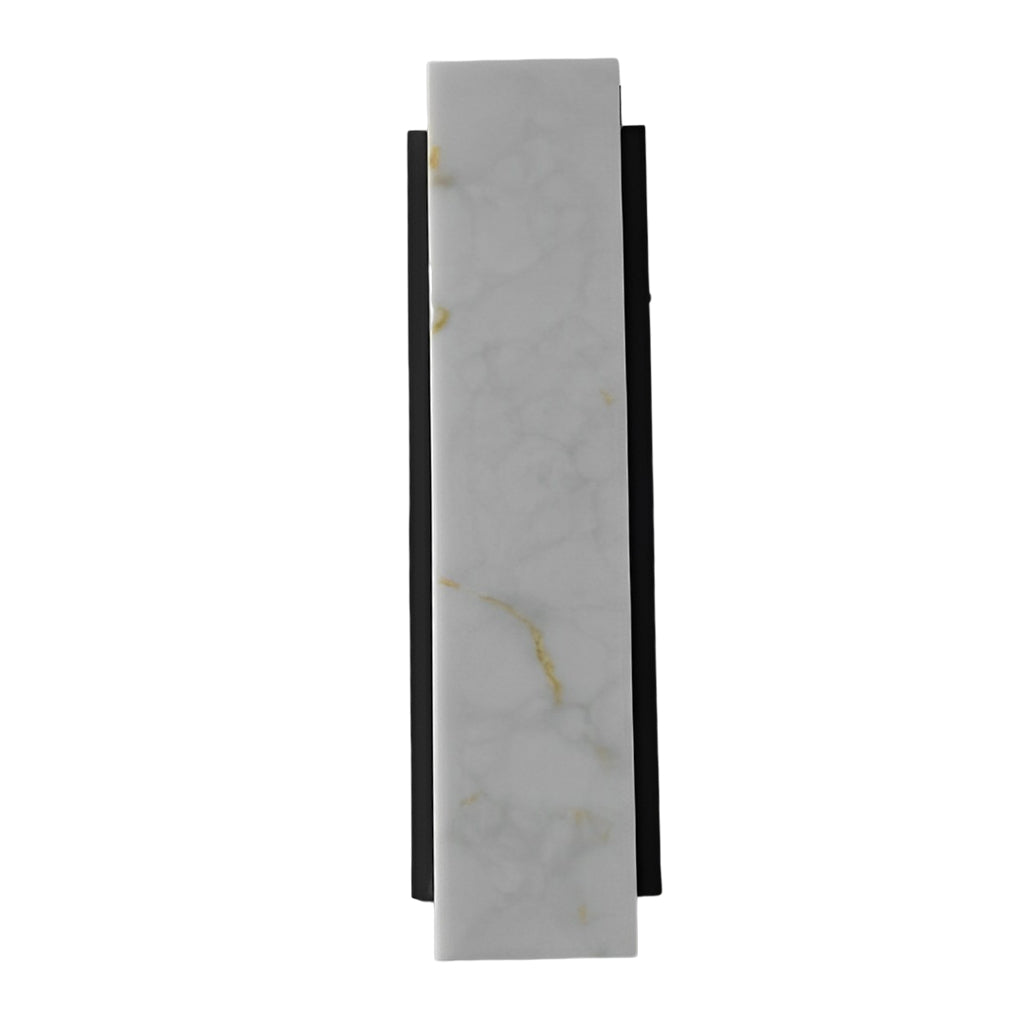 Modern Rectangular LED Outdoor Wall Light - Stainless Steel & Marble