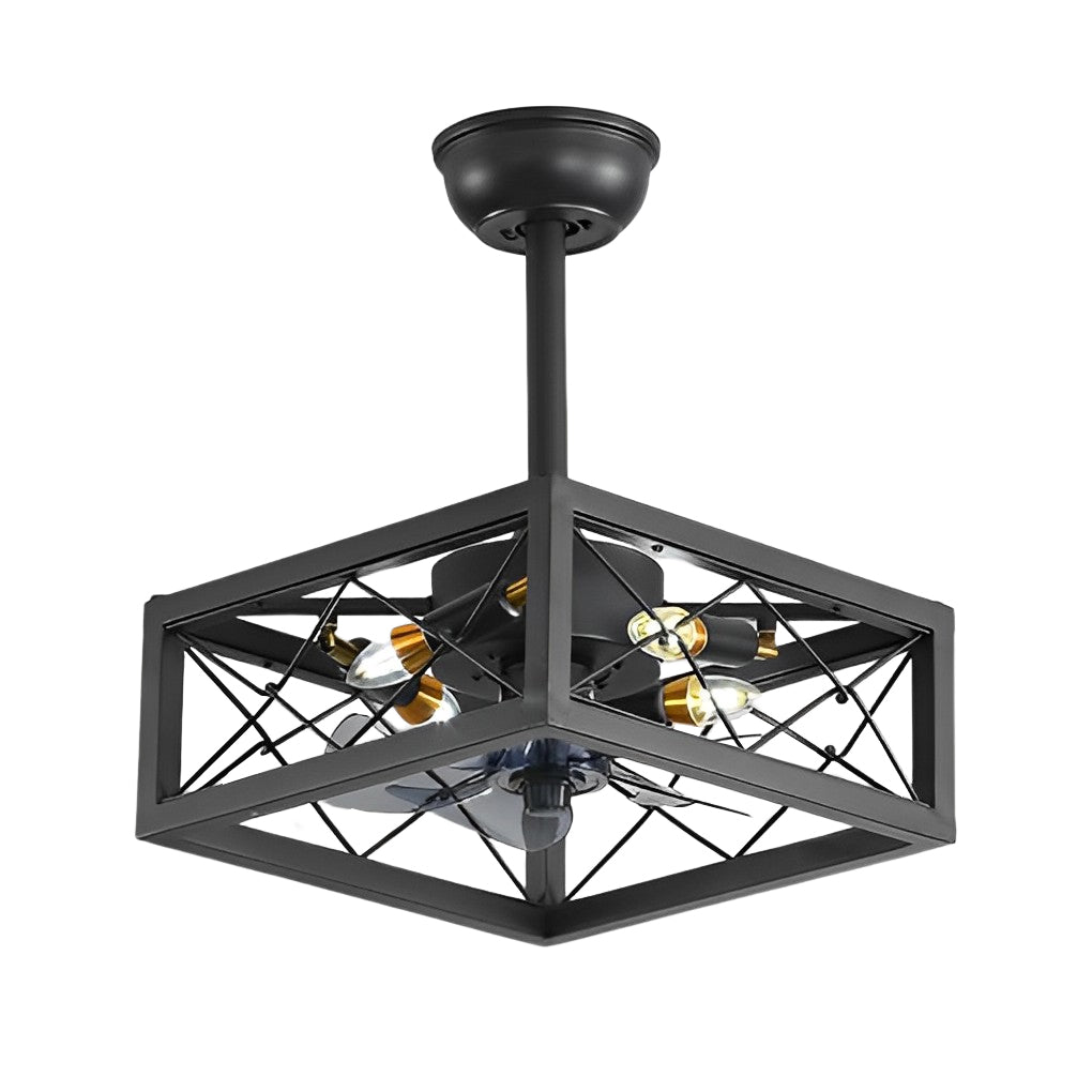 Retro Bladeless Ceiling Fan with Remote & Dimmable LED Light