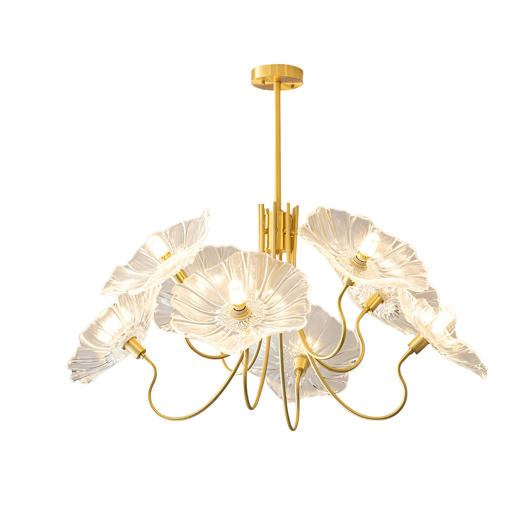 Flower Glass Shade Copper Chandelier – Modern Minimalist Design