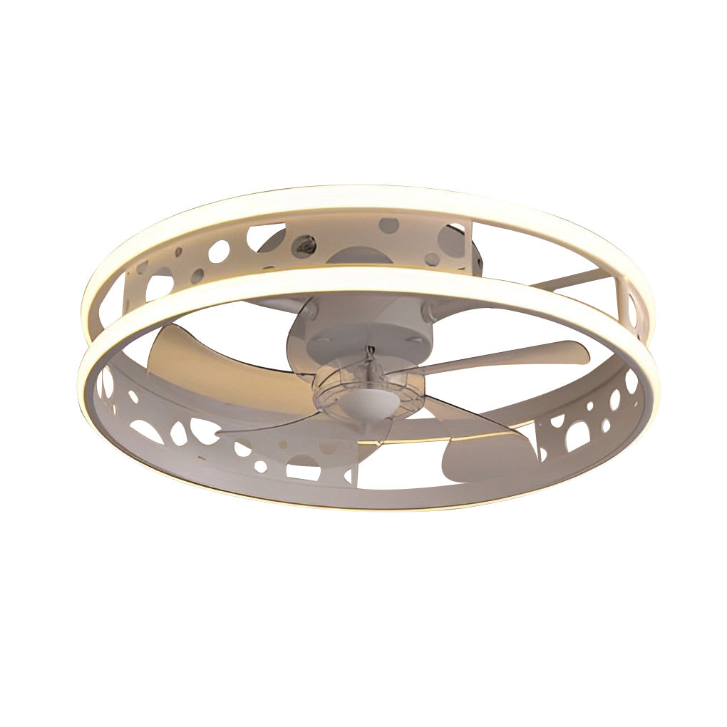 Modern Bladeless Ceiling Fan Light with Dimmable LED