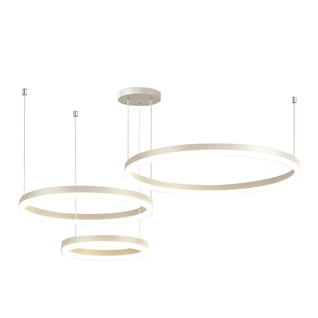 Circular Rings LED Semi-Flush Mount Light with 3-Step Dimming