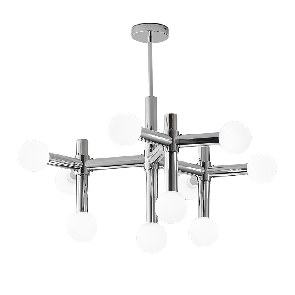10-Light Sputnik Chandelier Chrome Glass Ball Modern Ceiling Light