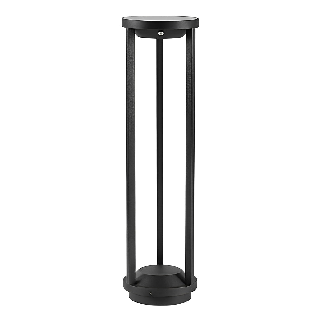 Solar LED Path Light Modern Black Aluminum Adjustable Brightness