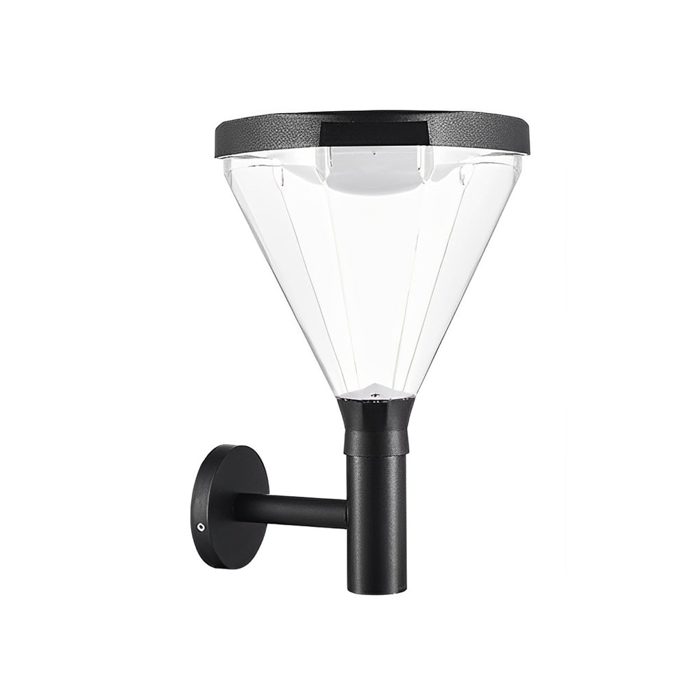 Modern Solar Outdoor Wall Light with Dual Color Temperature - Black