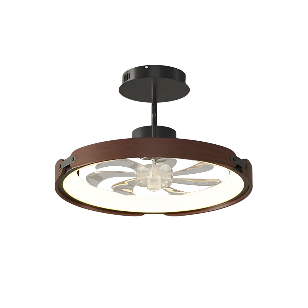 Wood Bladeless Ceiling Fan Light with LED & APP Control