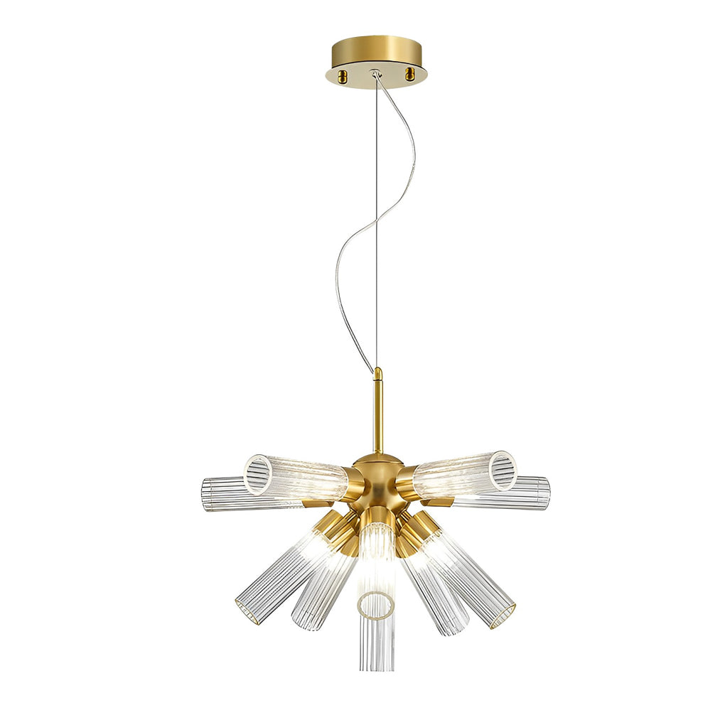 Modern Sputnik Chandelier with Acrylic Tubes & Three-Step Dimming