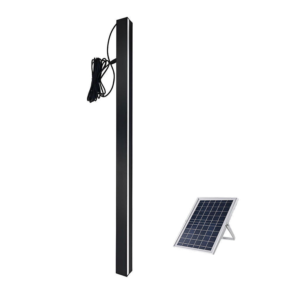 Linear LED Solar Wall Sconce - Modern Black Outdoor Light