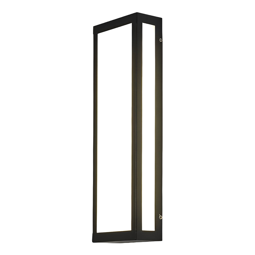 Modern Rectangular LED Outdoor Wall Lamp - Matte Black