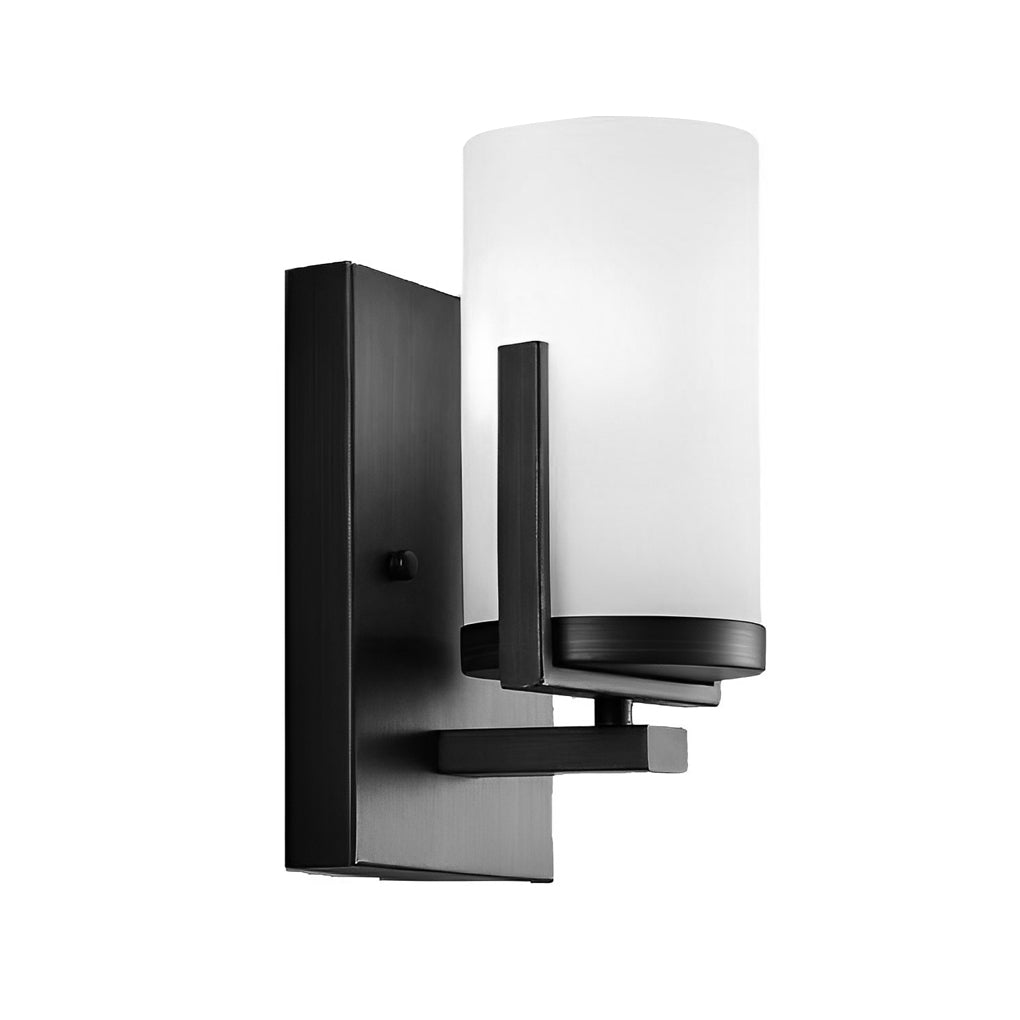 Industrial Glass Candlestick Wall Sconce - Black Iron & Glass