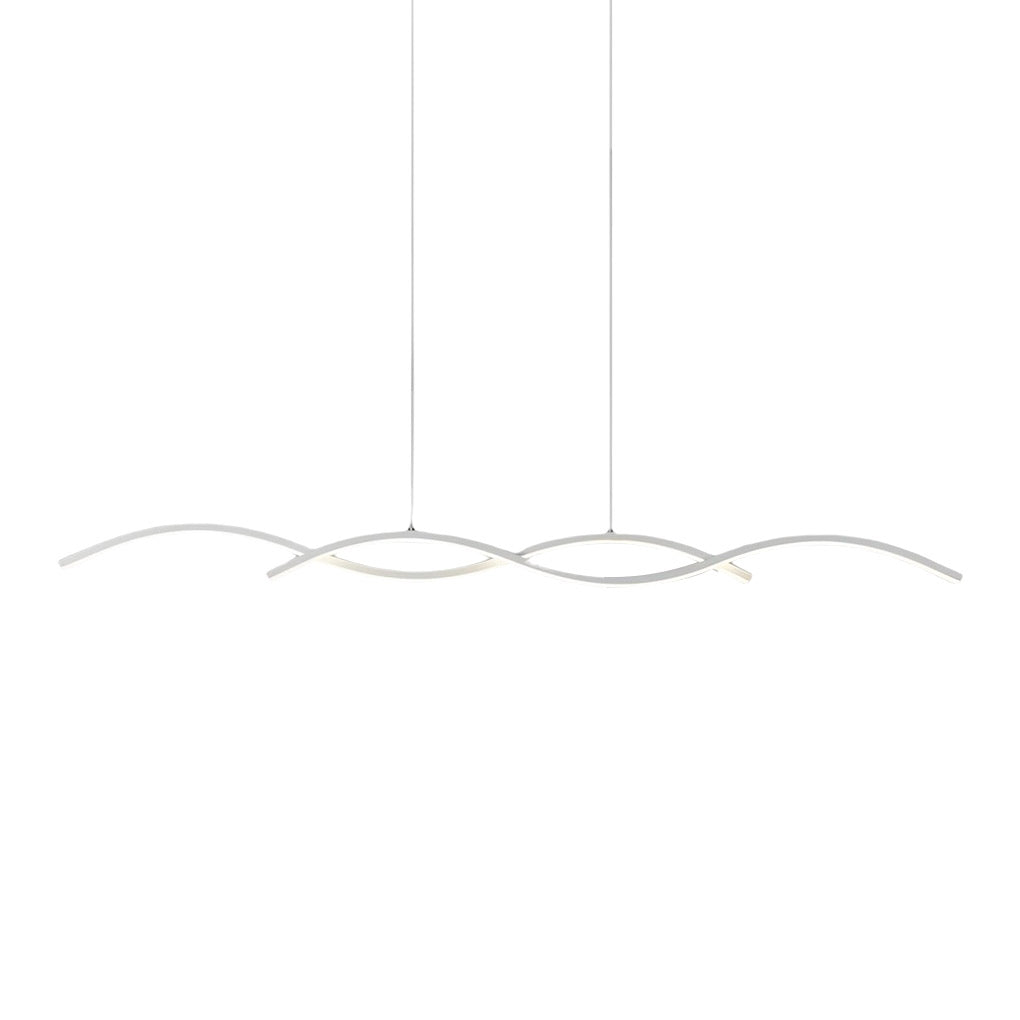 Modern Wave Pendant Light - Aluminum LED Dining Room Chandelier