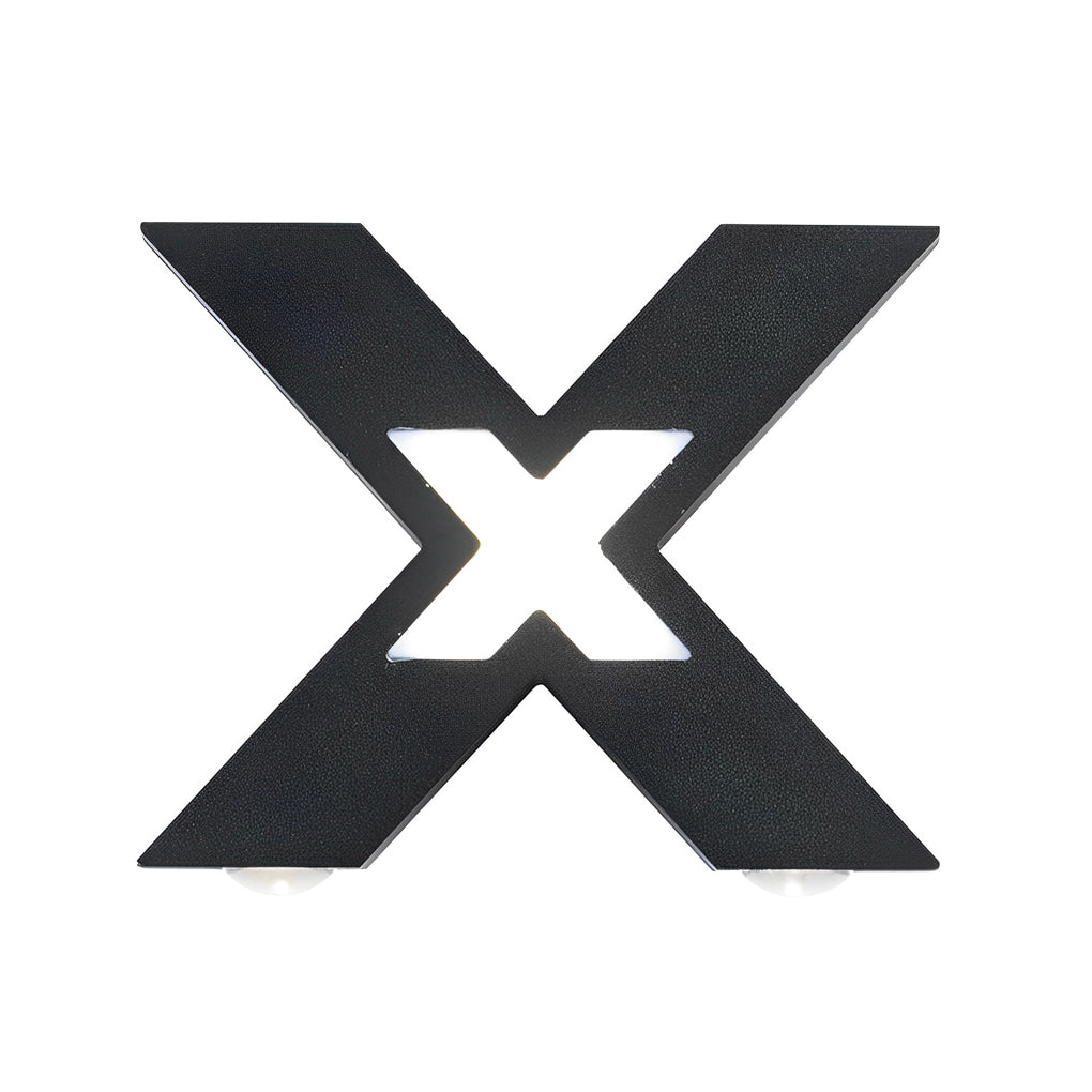 X-Shape Waterproof LED Aluminum Outdoor Wall Light - Modern Black