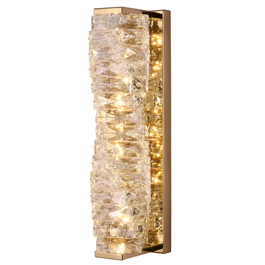Crystal LED Wall Sconce with 3-Step Dimming - Modern Wall Light