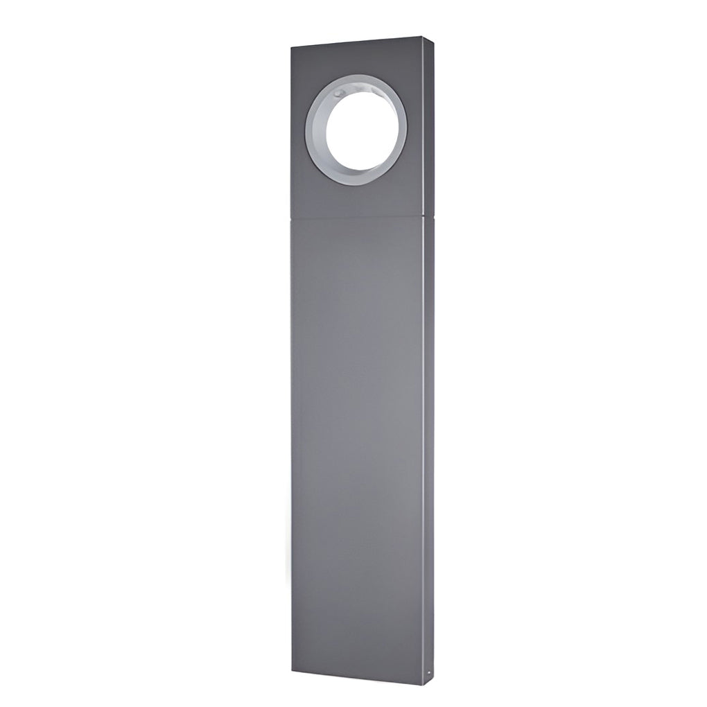 Modern Black Aluminum Outdoor Pathway Bollard Light with Round Top