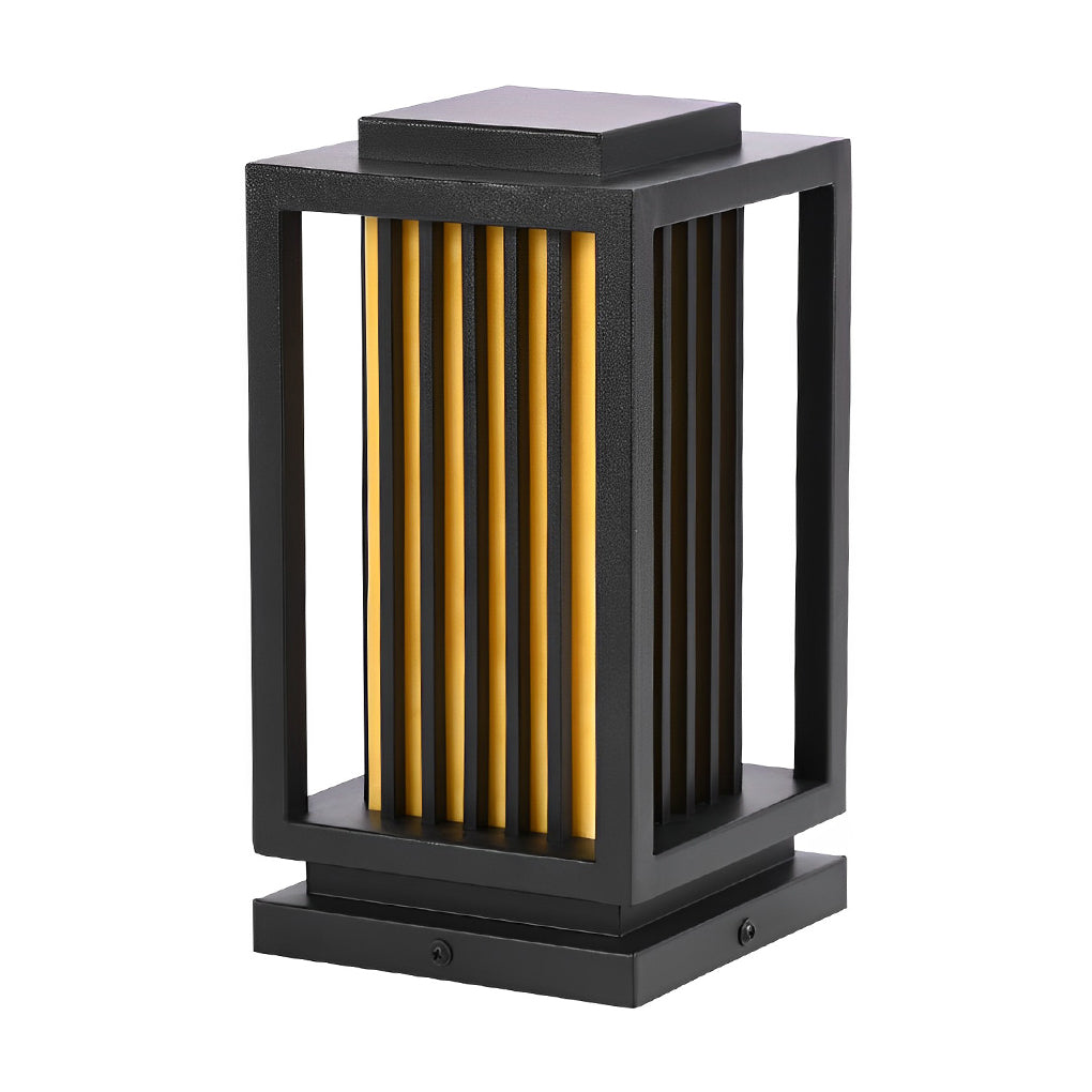 Modern Black Cage LED Pathway Lawn Light for Outdoor Landscape
