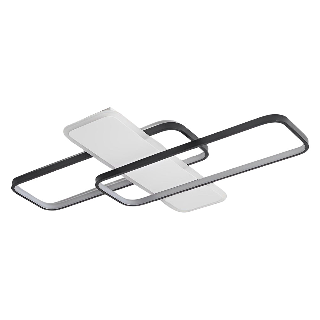 Modern Square Overlapping LED Ceiling Light with Stepless Dimming
