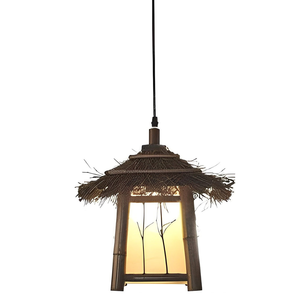 Bamboo Branch Pattern Lantern Outdoor Hanging & Post Light