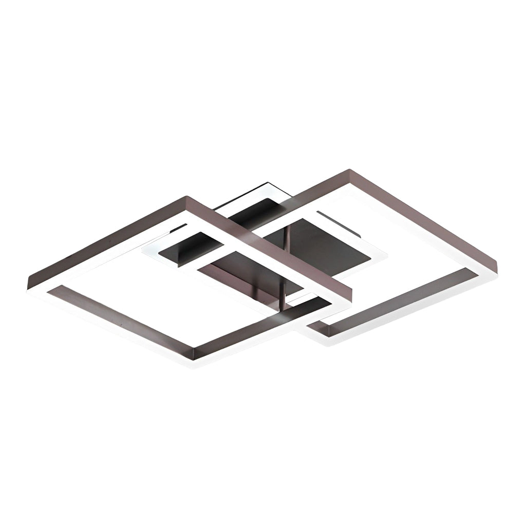Modern Square Overlapping LED Aluminum Semi-Flush Ceiling Light