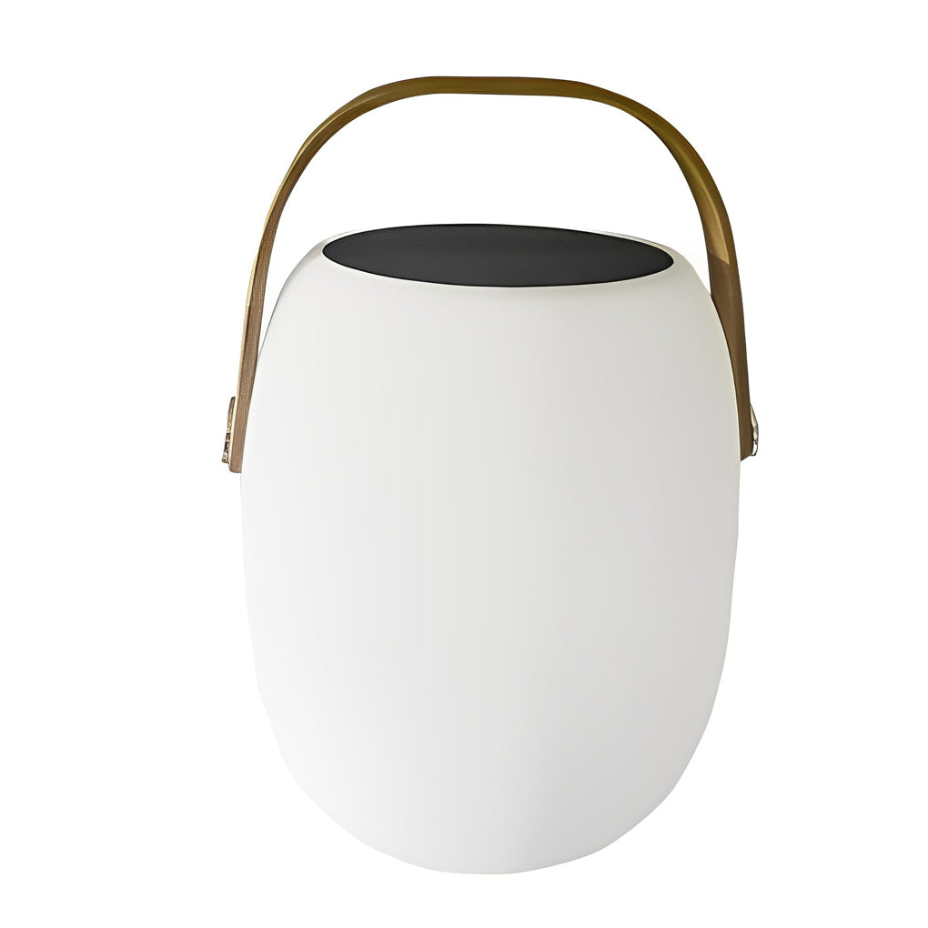 Solar LED Outdoor Lantern with Wood Grain Finish & Portable Handle