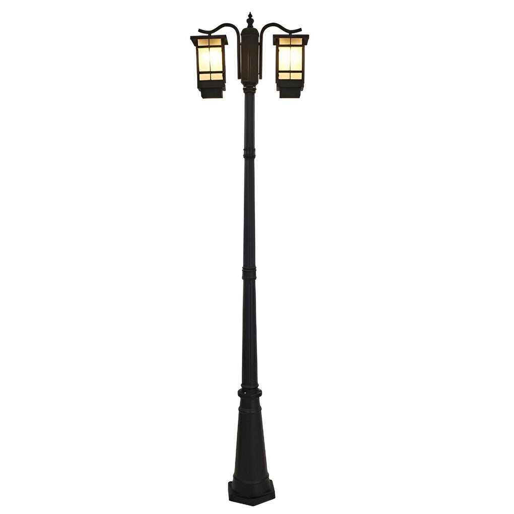 Modern Black Outdoor Post Light - 2/3 Light Aluminum Street Lamp