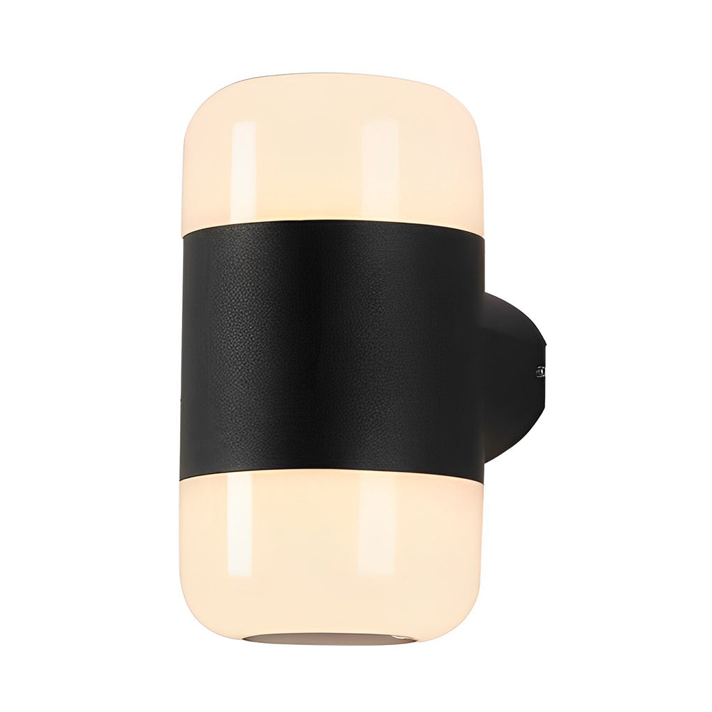 Modern Black Aluminum Outdoor Wall Lamp with LED Up Down Light