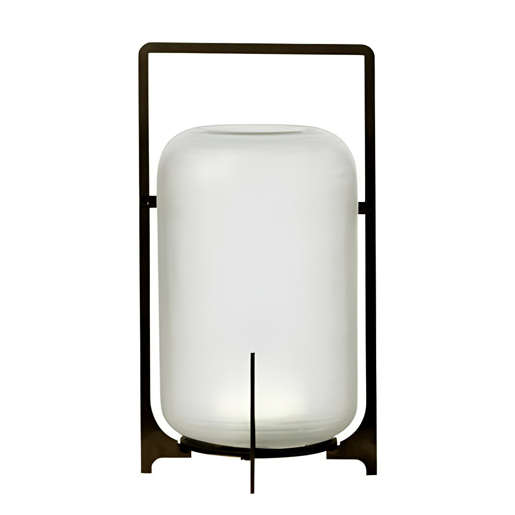 Modern Glass Lantern LED Waterproof Outdoor Floor Lamp
