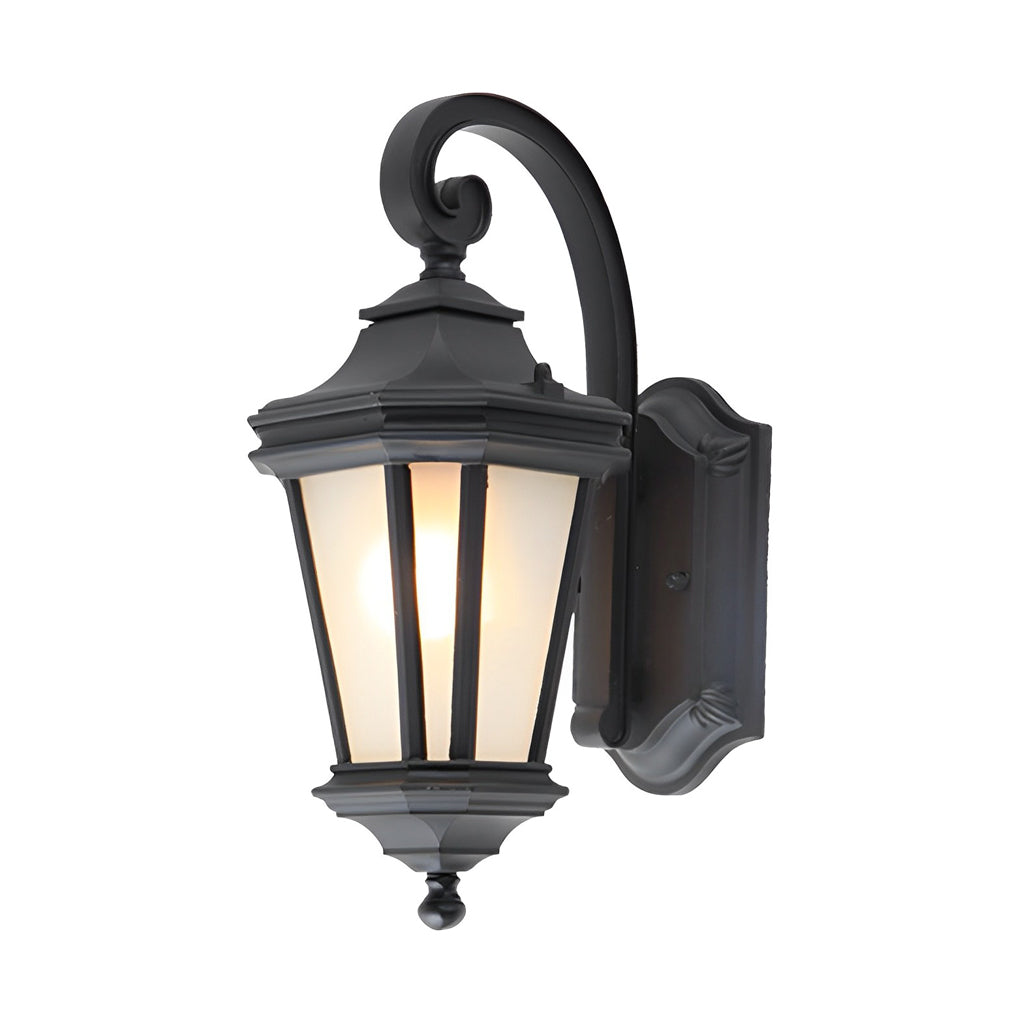 Modern Frosted Glass Outdoor Wall Light with Aluminum Frame